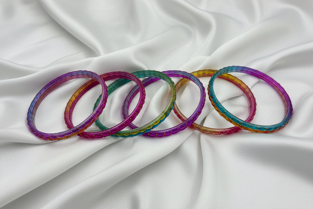 Rain Drop Glass Bangles – Make Every Occasion Special (Dark - Multicolor) -  PREMIUM QUALITY