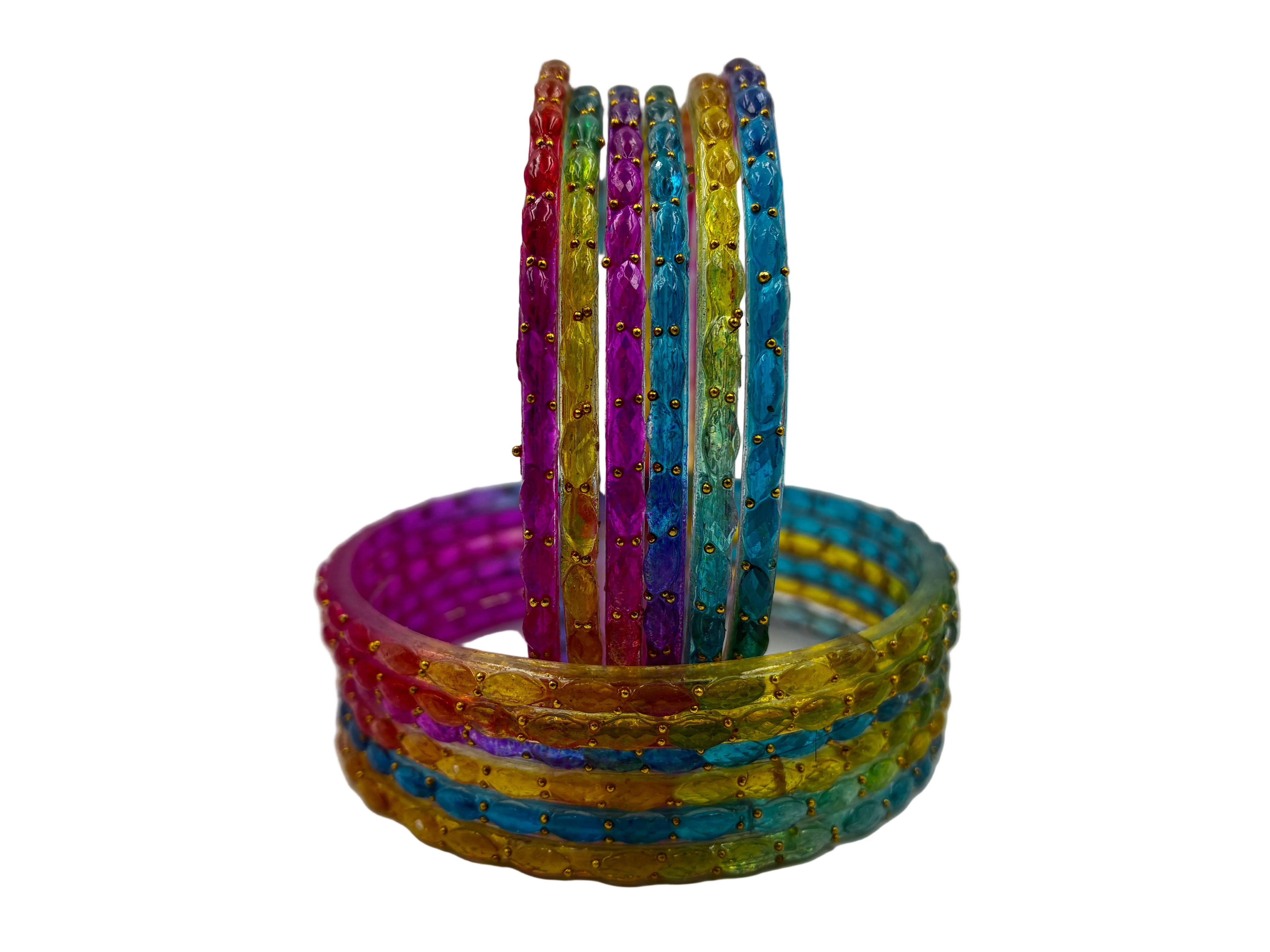 Rain Drop Glass Bangles – Make Every Occasion Special (Dark - Multicolor) -  PREMIUM QUALITY