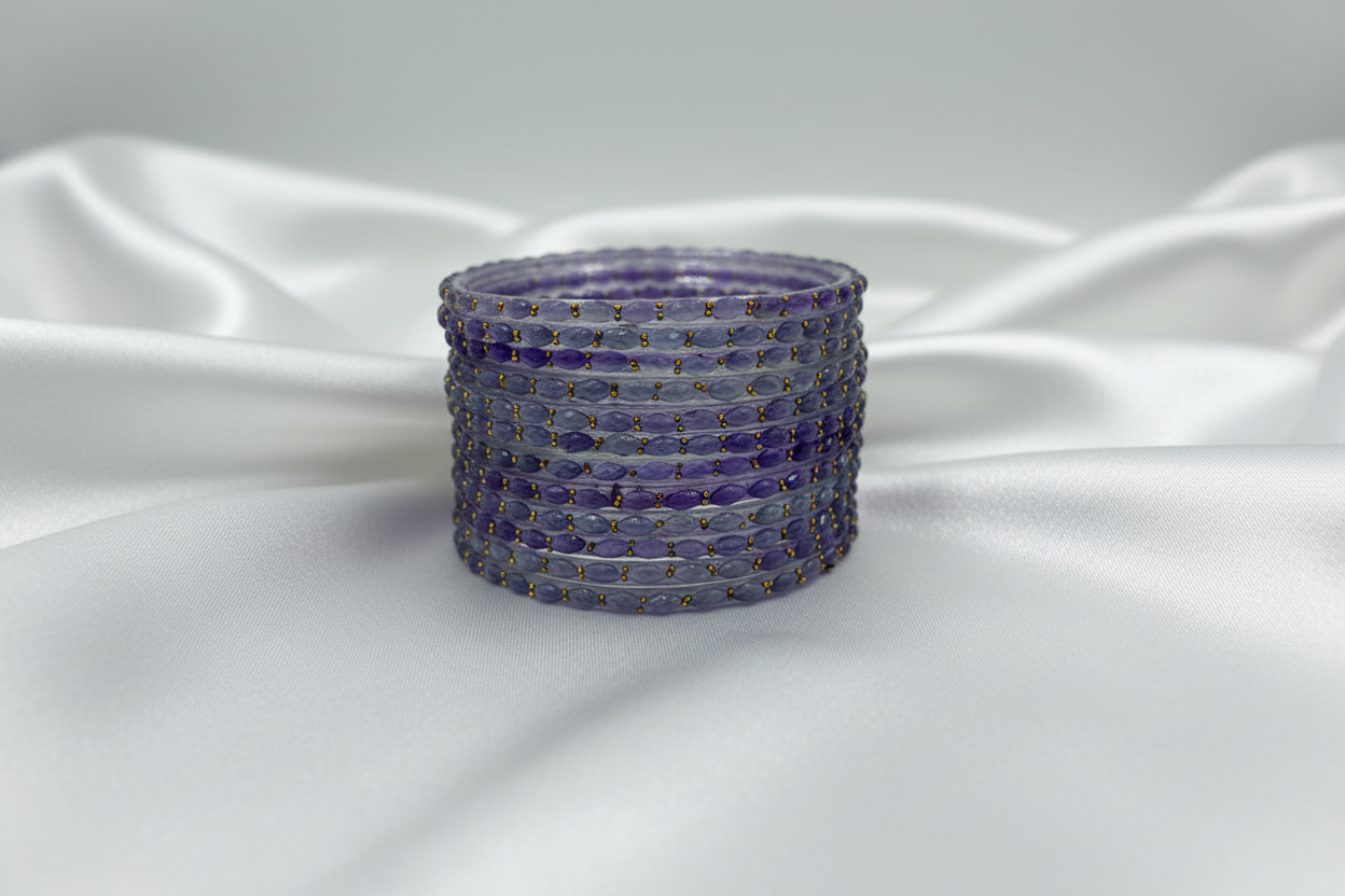Rain Drop Glass Bangles – Make Every Occasion Special (Light Purple) -  PREMIUM QUALITY