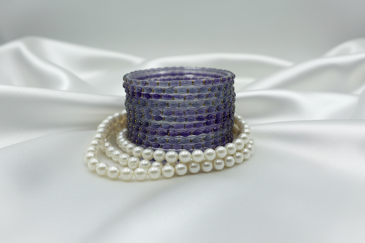 Rain Drop Glass Bangles – Make Every Occasion Special (Light Purple) -  PREMIUM QUALITY