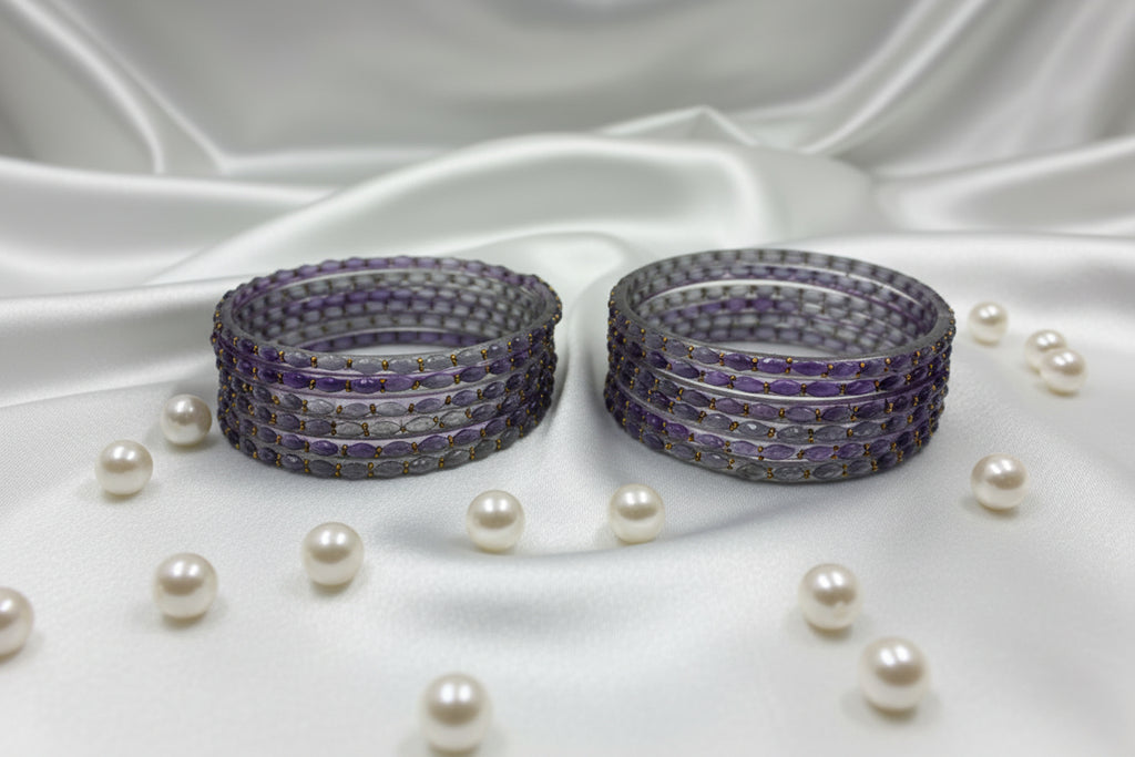 Rain Drop Glass Bangles – Make Every Occasion Special (Light Purple) -  PREMIUM QUALITY