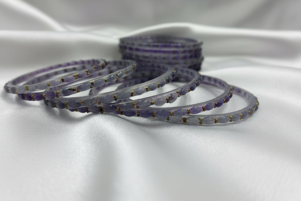 Rain Drop Glass Bangles – Make Every Occasion Special (Light Purple) -  PREMIUM QUALITY