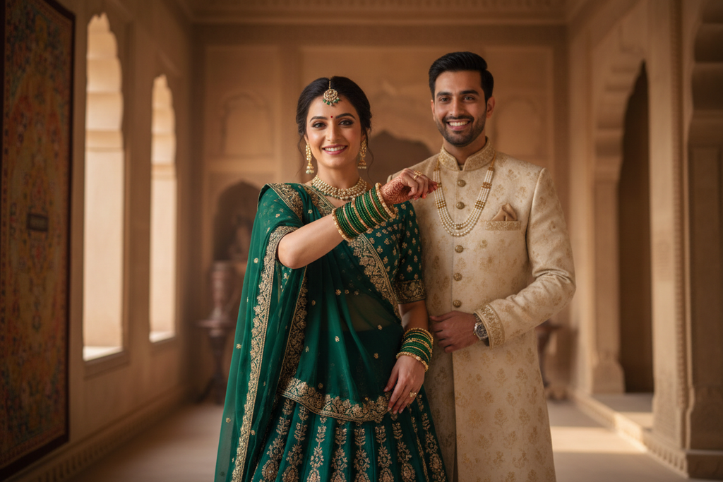 Royal Kashmiri Elegance with Rain Drop Glass Bangles – Make Every Occasion Special (Green) - PREMIUM QUALITY