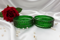 Rain Drop Glass Bangles – Make Every Occasion Special (Green) - PREMIUM QUALITY