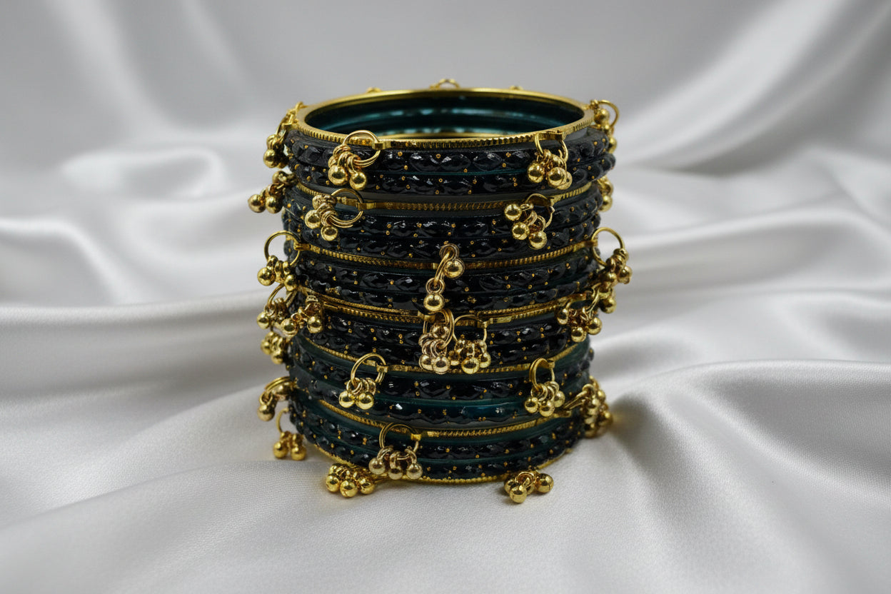 Royal Kashmiri Elegance with Rain Drop Glass Bangles – Make Every Occasion Special (Radium) - PREMIUM QUALITY