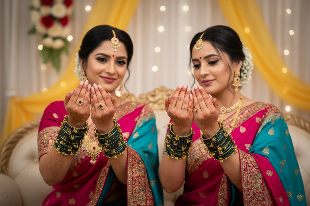 Royal Kashmiri Elegance with Rain Drop Glass Bangles – Make Every Occasion Special (Radium) - PREMIUM QUALITY