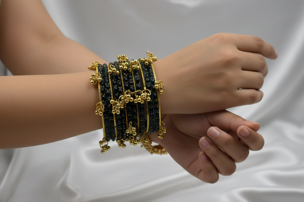 Royal Kashmiri Elegance with Rain Drop Glass Bangles – Make Every Occasion Special (Radium) - PREMIUM QUALITY