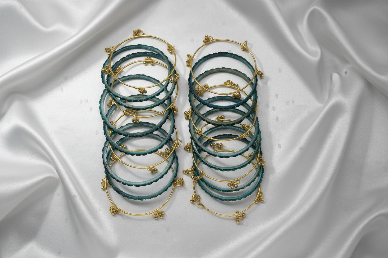 Royal Kashmiri Elegance with Rain Drop Glass Bangles – Make Every Occasion Special (Radium) - PREMIUM QUALITY