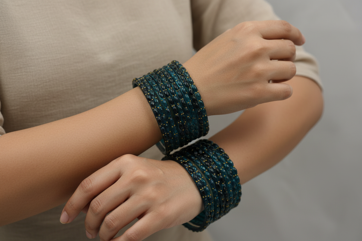 Rain Drop Glass Bangles – Make Every Occasion Special (Radium) - PREMIUM QUALITY