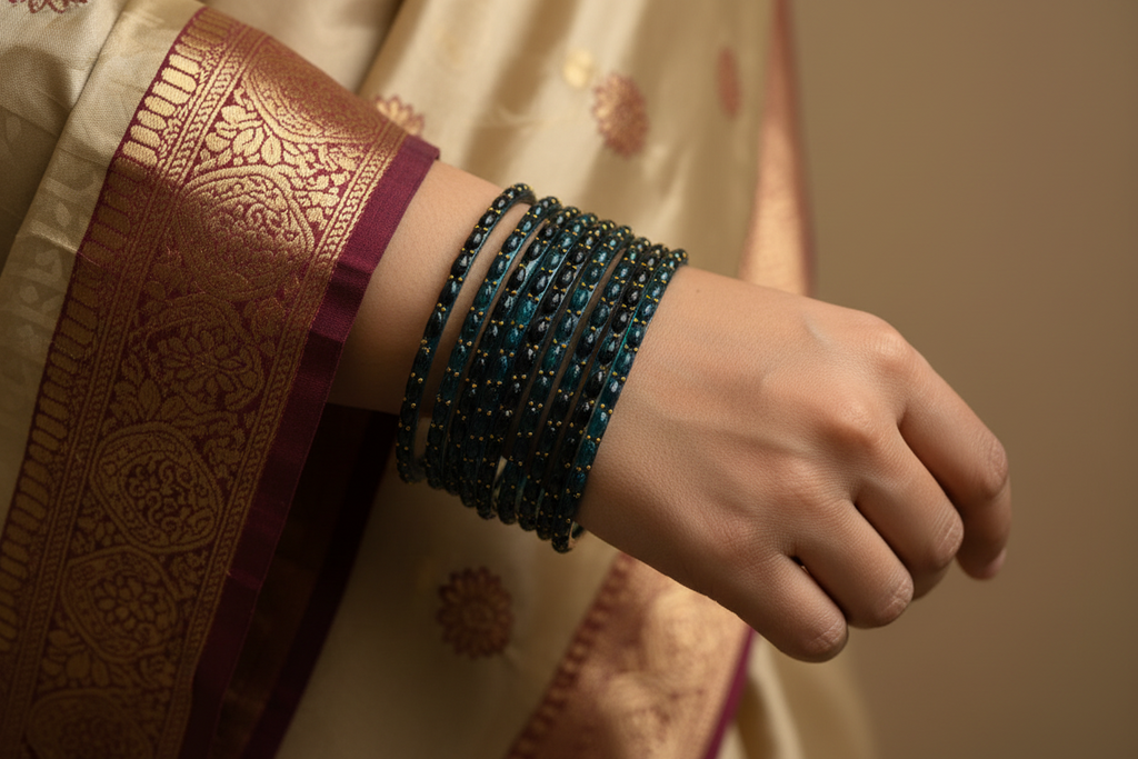 Rain Drop Glass Bangles – Make Every Occasion Special (Radium) - PREMIUM QUALITY