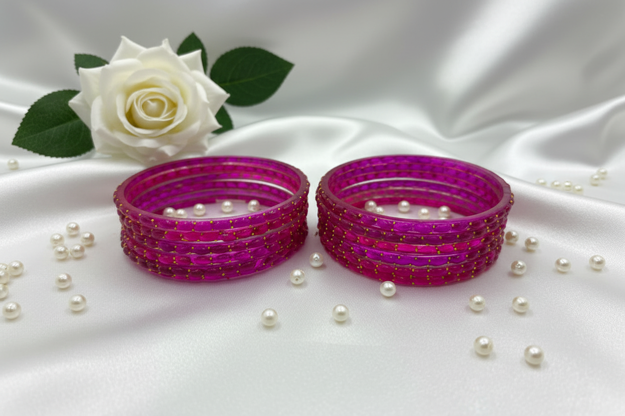 Rain Drop Glass Bangles – Make Every Occasion Special (Rani) - PREMIUM QUALITY