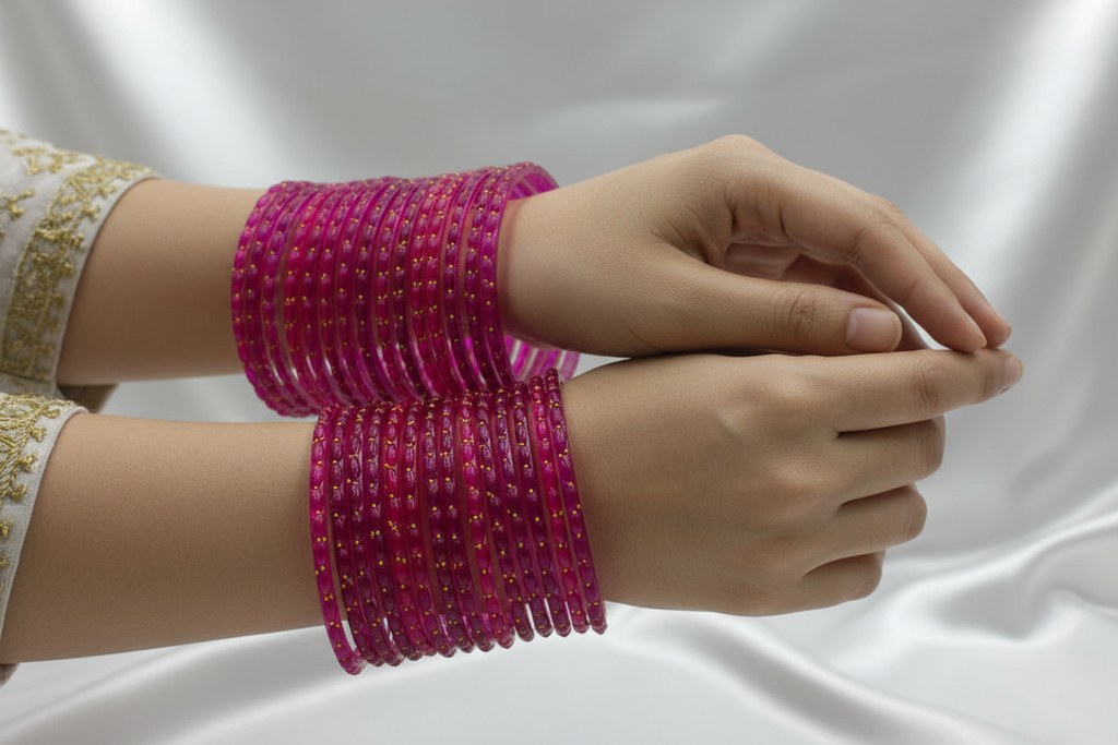 Rain Drop Glass Bangles – Make Every Occasion Special (Rani) - PREMIUM QUALITY