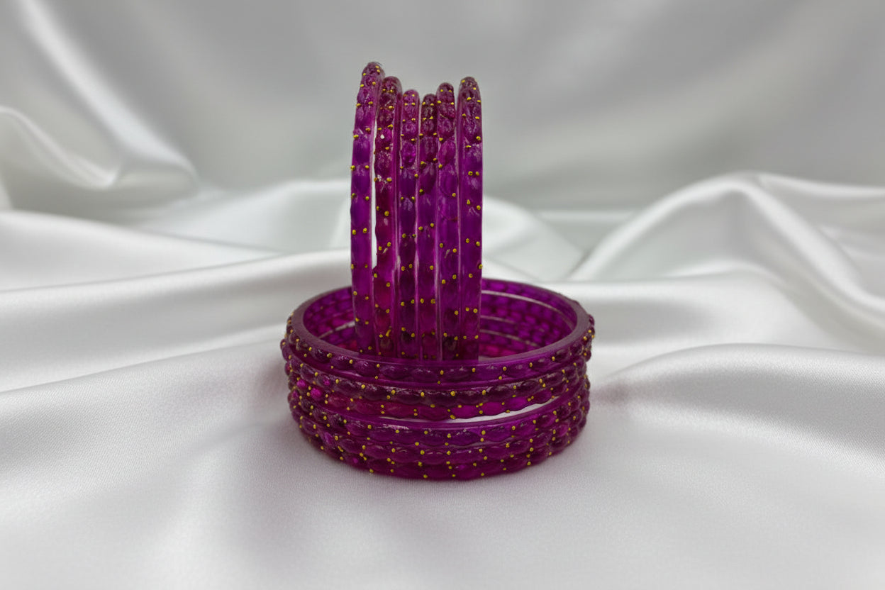 Rain Drop Glass Bangles – Make Every Occasion Special (Rani) - PREMIUM QUALITY