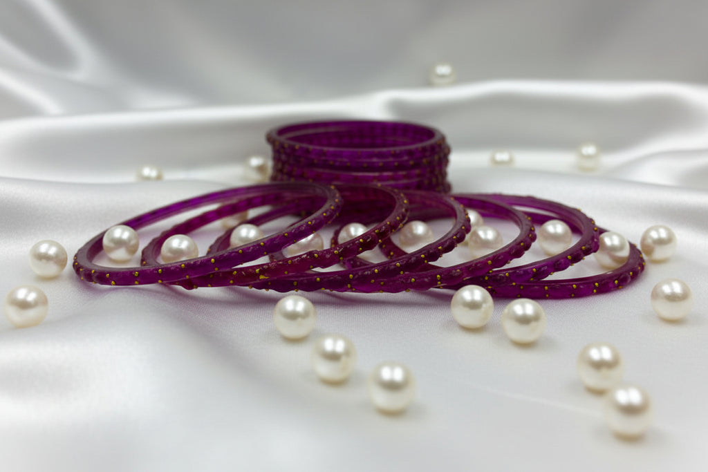 Rain Drop Glass Bangles – Make Every Occasion Special (Rani) - PREMIUM QUALITY