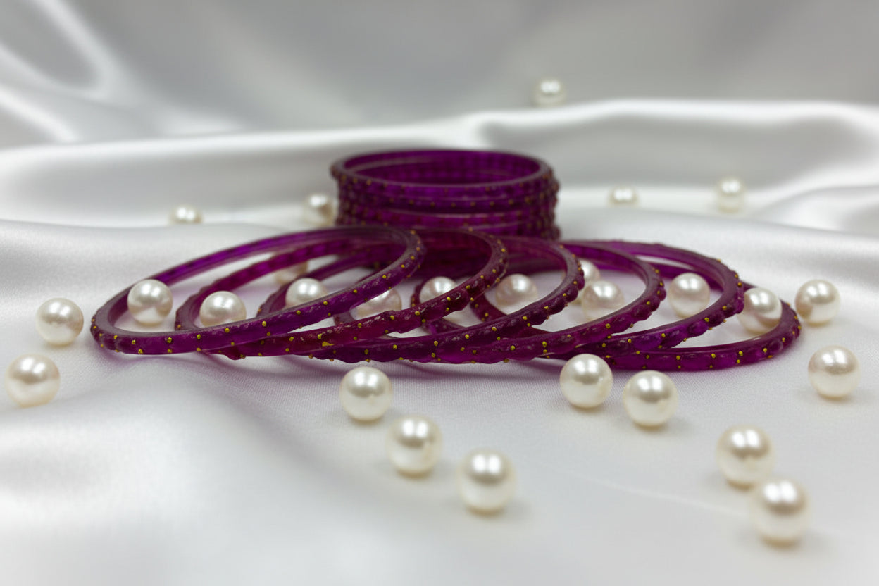 Rain Drop Glass Bangles – Make Every Occasion Special (Rani) - PREMIUM QUALITY