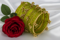 Royal Kashmiri Elegance with Rain Drop Glass Bangles – Make Every Occasion Special (Dhani) - PREMIUM QUALITY