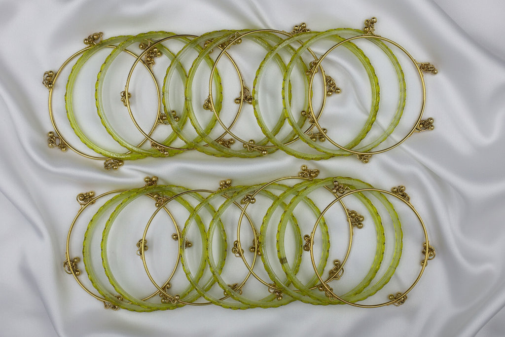 Royal Kashmiri Elegance with Rain Drop Glass Bangles – Make Every Occasion Special (Dhani) - PREMIUM QUALITY