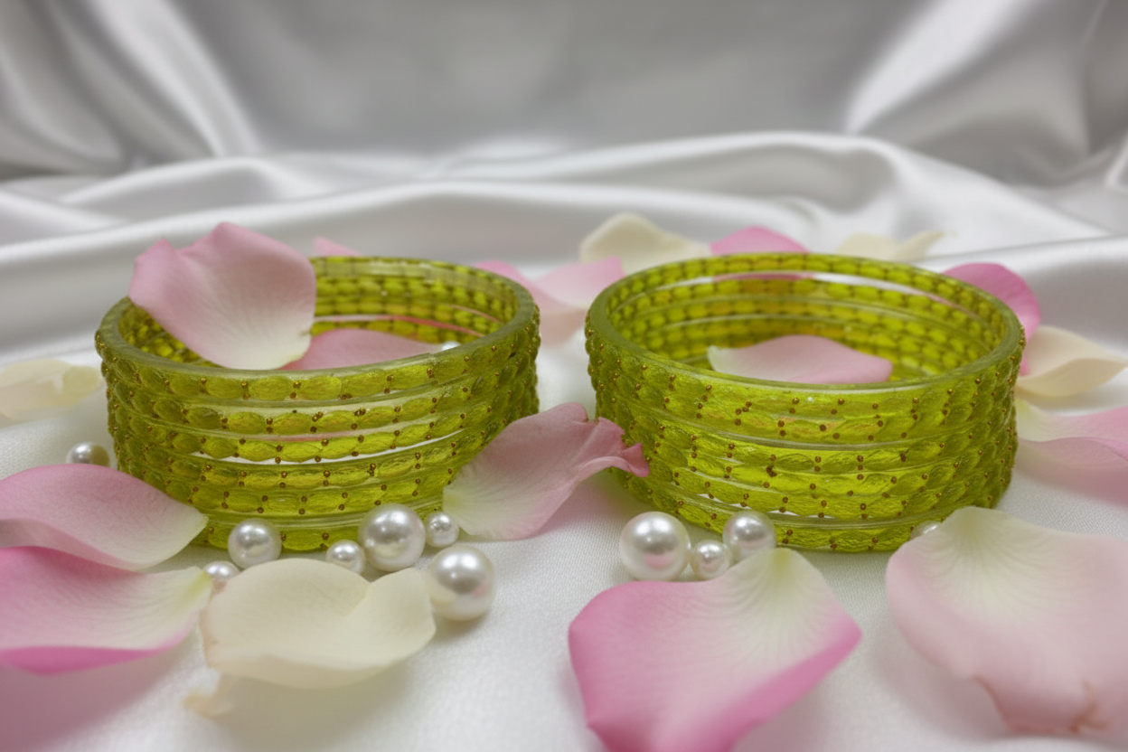 Rain Drop Glass Bangles – Make Every Occasion Special (Dhani) - PREMIUM QUALITY