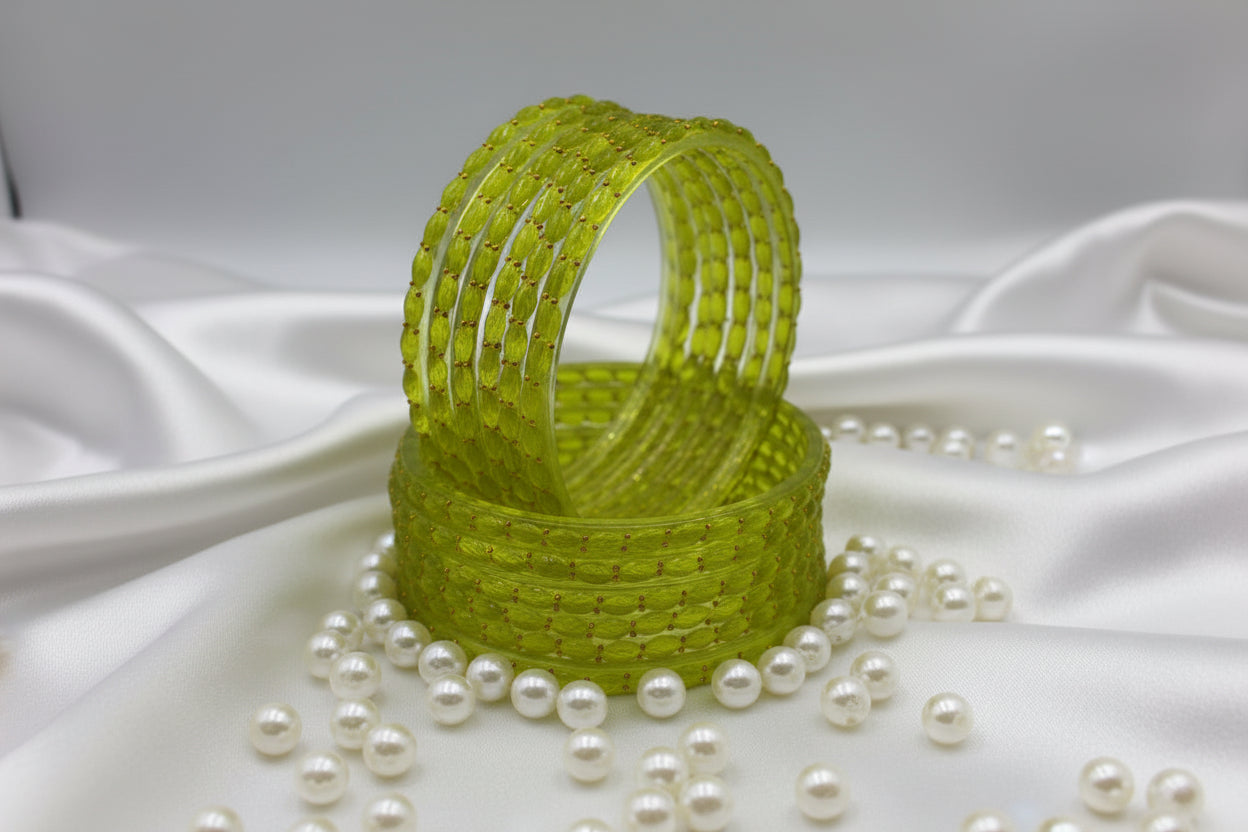 Rain Drop Glass Bangles – Make Every Occasion Special (Dhani) - PREMIUM QUALITY