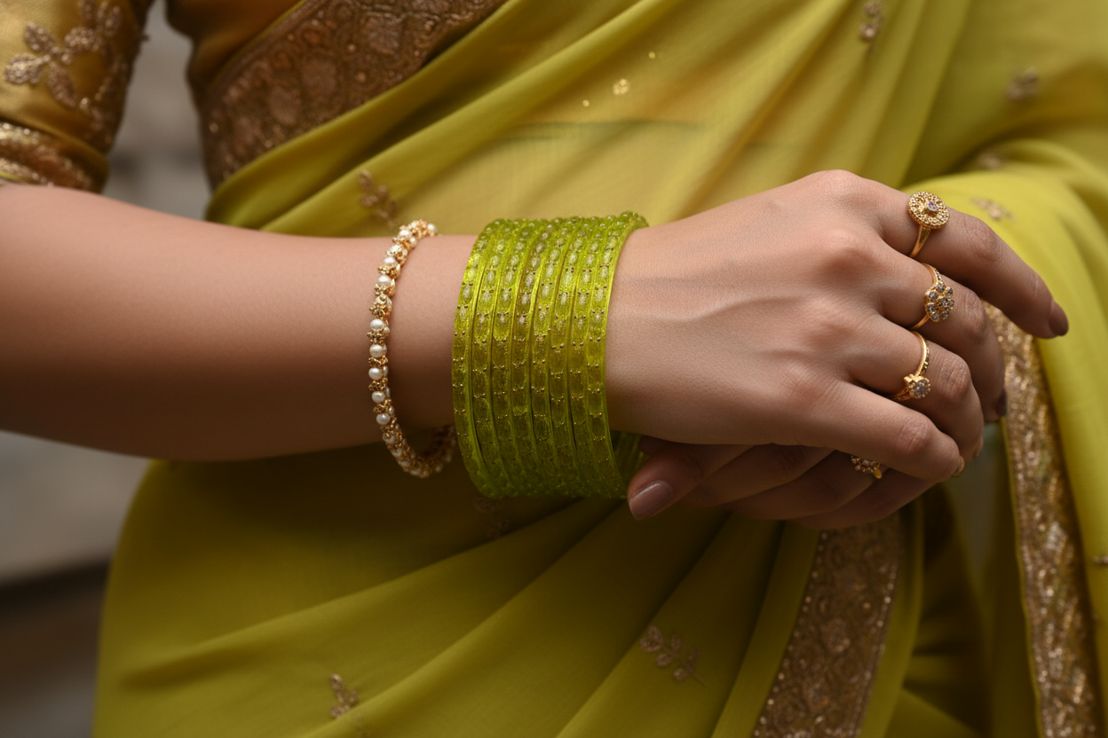 Rain Drop Glass Bangles – Make Every Occasion Special (Dhani) - PREMIUM QUALITY